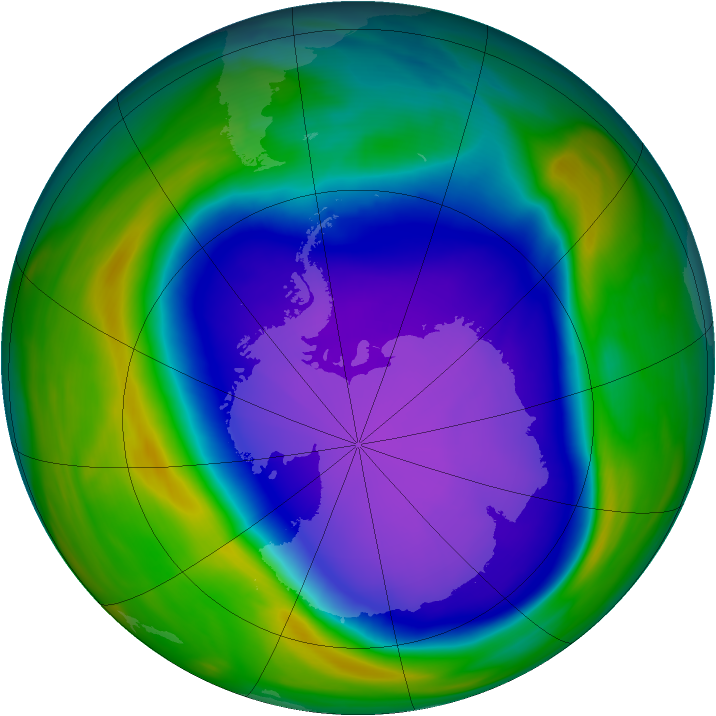 Antarctic ozone map for 06 October 2006